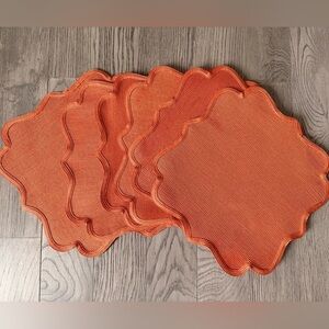 Deborah Rhodes New York Handmade Braided Placemat in Clementine Orange - Set/6